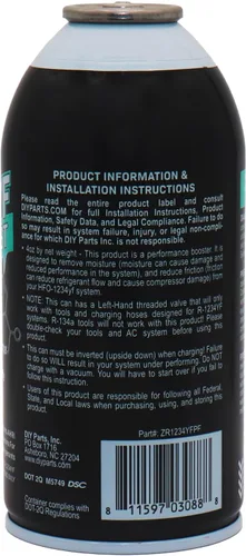 Vista 3 de ZeroR® Permafrost para sistemas de CA R1234YF Potenciador de rendimiento 2 latas + medidor de grifo HD de 24 pulgadas