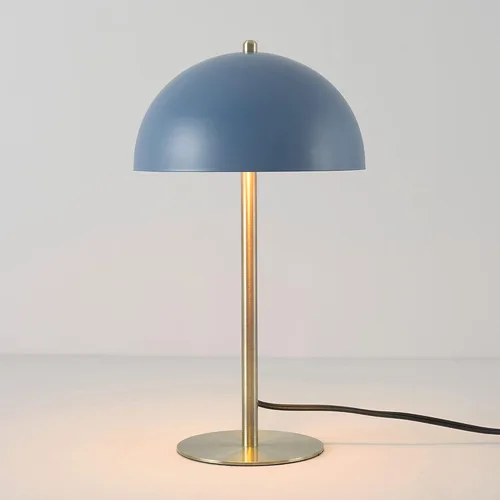 Vista 3 de GLOBE Electric 52942 - Lámpara de escritorio azul de 15 pulgadas con detalles de latón, interruptor basculante de encendido/apagado en línea, ideal