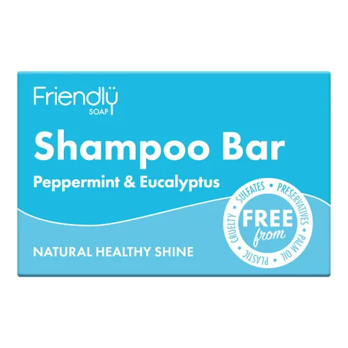 Vista 2 de Friendly Soap - Barra de champú de menta y eucalipto - 3.35 oz - Lite Blue
