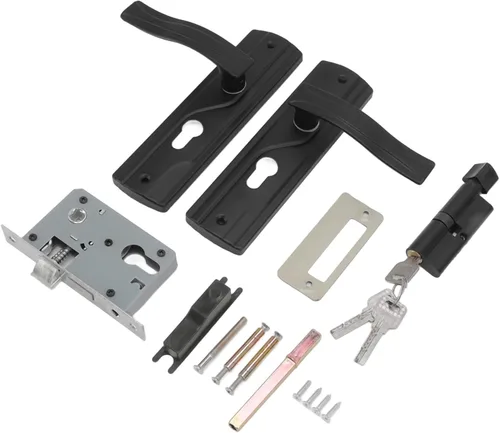 Vista 7 de Juego de manijas y cerraduras de puerta delantera, cerradura universal para puerta de casa, juego de llaves de palanca de puerta, cerradura