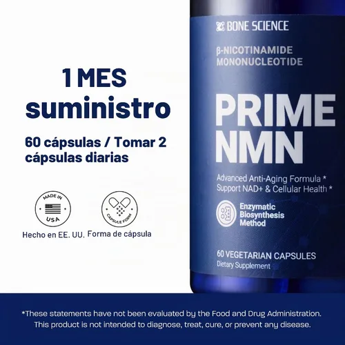 Vista 8 de BONE SCIENCE Uthever NMN 6 en 1 con pterostilbeno, 60 cápsulas vegetarianas El resveratrol, el glutatión y el complemento BioPerine estabilizaron