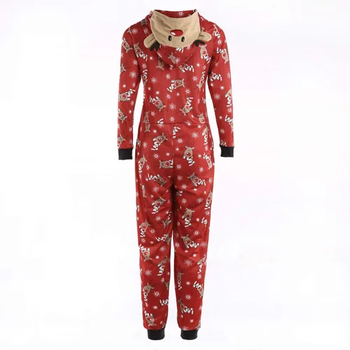 Vista 4 de Pijamas familiares de Navidad a juego, con diseño de ciervo, mamelucos para bebés, niños, adultos, mujeres, hombres, ropa para dormir