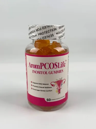 Vista 2 de AromPCOSLife - Gomitas de inositol para mujer, 60 unidades, suplemento de mio-inositol con folato y vitaminas B6 y B12, apoya el bienestar diario