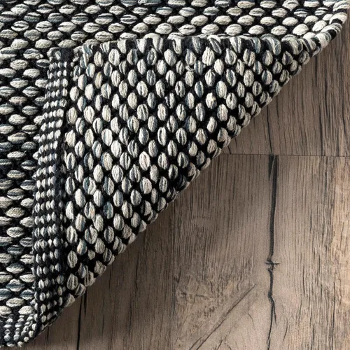Vista 7 de nuLOOM Alessi - Alfombra decorativa de algodón sólido de granja, 2 x 3, color gris