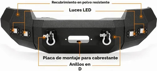Vista 7 de KUAFU Parachoques delantero compatible con Ford F150 2004-2008 con luces LED, anillos en D, placa de cabrestante de 3 piezas, montaje de parachoques