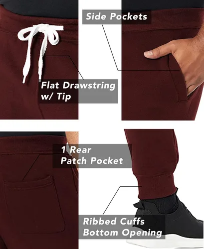 Vista 4 de Southpole - 1570 - Pantalones deportivos básicos de vellón tipo jogger para hombre