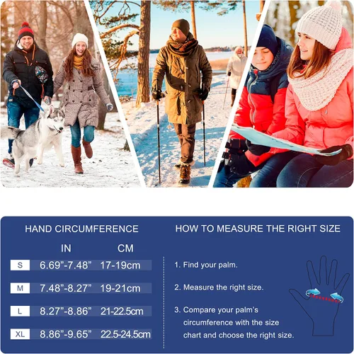 Vista 6 de SIMARI - Guantes de invierno para hombres y mujeres para pantalla táctil guantes de invierno guantes de trabajo para correr conducir montar