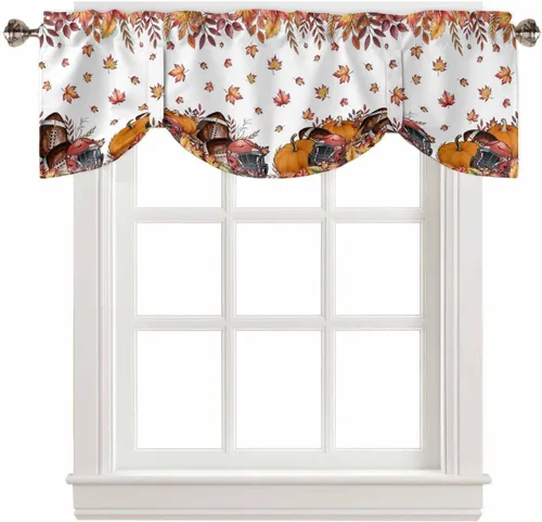 Vista 19 de Cenefas de Navidad de invierno para ventanas, cortinas de cocina con bolsillo para barra, cortinas con aislamiento térmico para ventana de baño
