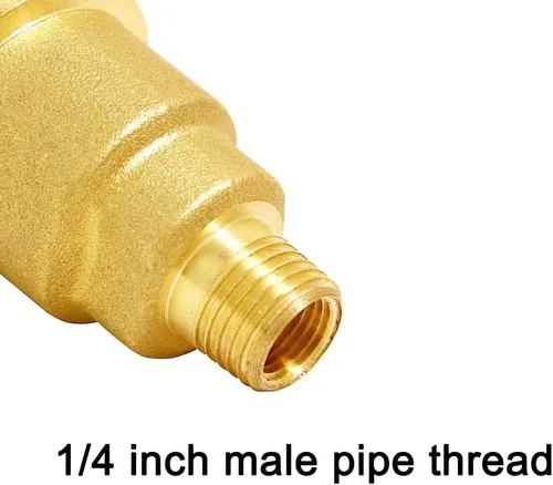 Vista 4 de Joywayus Conexión de gas propano de tuerca QCC1 de latón macizo con rosca macho NPT de 1/4 pulgadas, adaptadores de manguera de conexión rápida
