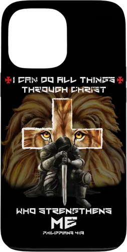 Vista 21 de Fundas para iPhone 11 Christian Phone Cases Men Bible Verse Philippians 4:13 Lion Case