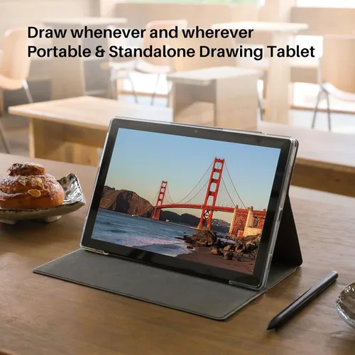 Vista 2 de HUION Kamvas Slate 10 - Tableta de dibujo independiente, no necesita computadora, con pantalla completamente laminada, tableta de arte digital