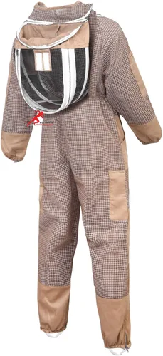 Vista 6 de Euphoric Bee Suit - 3 capas de esgrima velo con guantes, apicultor ventilado a prueba de picaduras