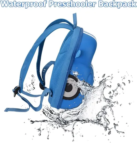 Vista 9 de Mochila para niños pequeños de coche,Bolsas para niños preescolares,Mochila de dibujos animados 3D para niños, Azul, Mochila Daypack
