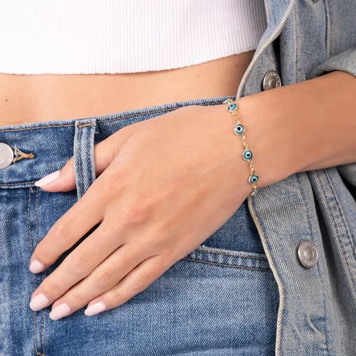 Vista 2 de Barzel Pulsera multicolor chapada en oro de 18 quilates para mujer, fabricada en Brasil