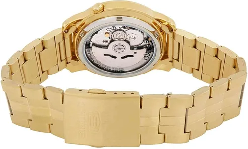 Vista 3 de Seiko 5 SNKL86 Reloj automático de acero inoxidable dorado para hombre