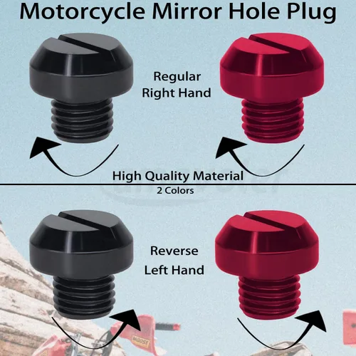 Vista 3 de Tapón para agujero de espejo de motocicleta M10x1.25, piezas de repuesto universal para Honda Kawasaki Ducati KTM Yamaha, etc.