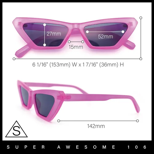Vista 6 de Gafas de sol cuadradas de ojo de gato de los años 80 de neón para mujer