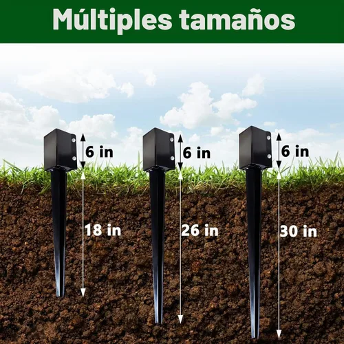 Vista 6 de ARIFARO 4 estacas de anclaje para poste de valla de 32 pulgadas, 4 x 4
