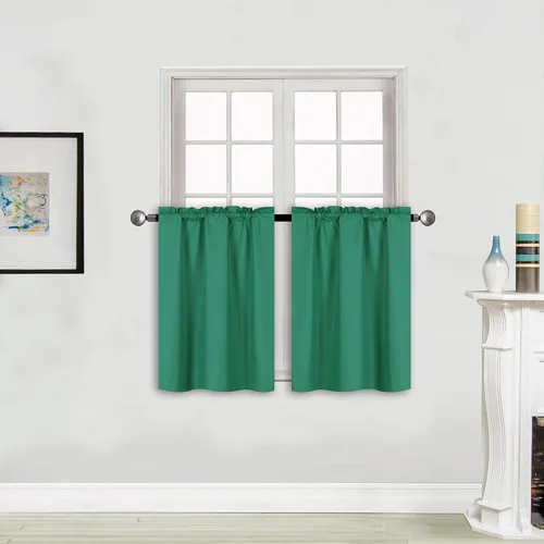 Vista 23 de Better Home Style - Cortina aislante para ventana, 2 paneles, 100% opaca, paneles cortos para cocina, baño o cualquier ventana pequeña