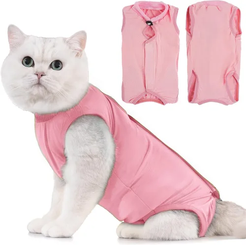 Vista 20 de Avont Traje de recuperación para gatos – Mameluco de gatito para gatos después de la cirugía, traje quirúrgico de esterilización alternativo al cono