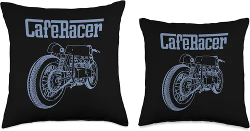 Vista 3 de Cafe Racer Biker Men Women Adult Teens Boys Girls Kids Youth Throw Pillow