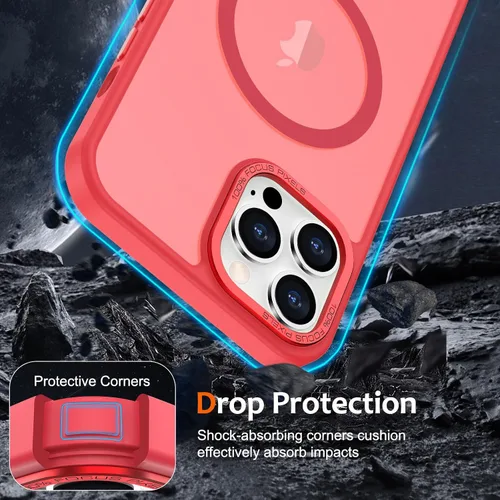 Vista 443 de Anuck - Funda magnética para iPhone 11 compatible con MagSafe, carcasa trasera mate translúcida dura, borde de TPU, delgada, resistente a impactos