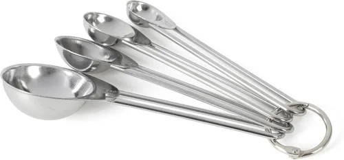 Vista 7 de Martha Stewart Richburn - Juego de 4 cucharas medidoras de acero inoxidable dorado, herramientas de medición de cocina duraderas y elegantes