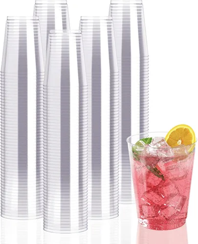 Vista 9 de JollyPack Paquete de 300 Vasos de Plástico Transparente de 9 OZ Vasos Desechables Resistentes para Beber para Navidad, Bodas, Hogar y Eventos