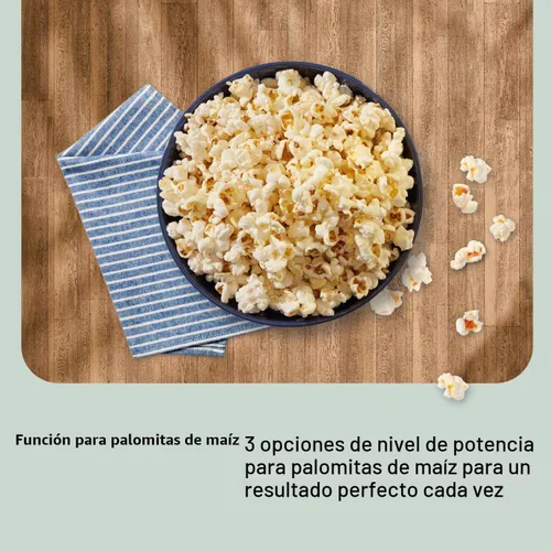 Vista 12 de Panasonic NN-SN68KS - Horno microondas compacto con potencia de 1200 W, sensor de cocción, botón de palomitas de maíz, descongelación rápida de 30