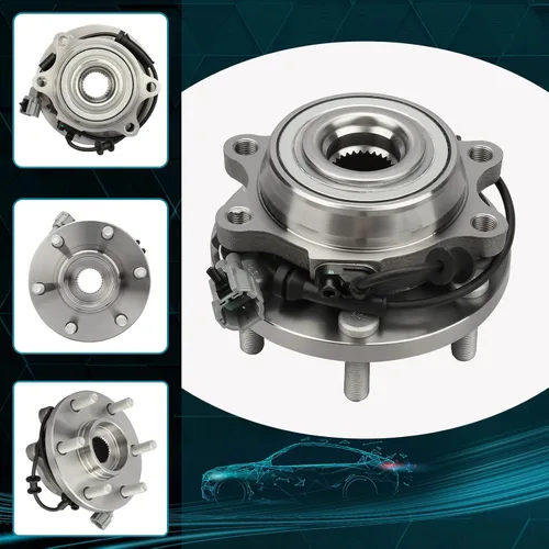 Vista 3 de IRONTEK 515065 Buje de rueda delantera y conjunto de cojinetes 4WD Compatible con Nissan Frontier 2005-2015/Xterra, Pathfinder 2005-2012