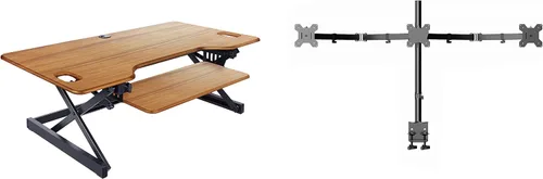 Vista 41 de Rocelco - Convertidor de escritorio para trabajar de pie con altura ajustable de 32 pulgadas - Estación de trabajo para computadora sentada o de pie