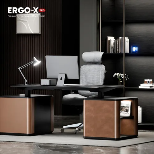 Vista 8 de FLEXISPOT ErgoX-Pro - Silla de oficina ergonómica prémium color obsidiana