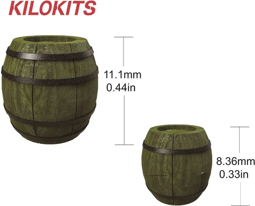 Vista 2 de 1/72 20-Pack de barriles de madera de carga Juego de bidones de carga fabricado en plástico para miniaturas básculas modelos camiones y carruajes
