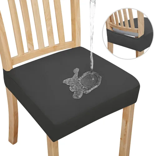 Vista 20 de Easy-Going Fundas de asiento 100% impermeables para sillas de comedor, juego de 2, fundas elásticas para asientos de silla, protector deslizable