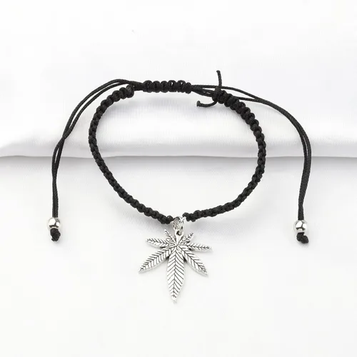 Vista 3 de TGBJE Pulsera de hoja de cannabis para amantes del cannabis, regalo Kiss Me I'm Highrish, pulsera de marihuana, regalo de marihuana, joyería