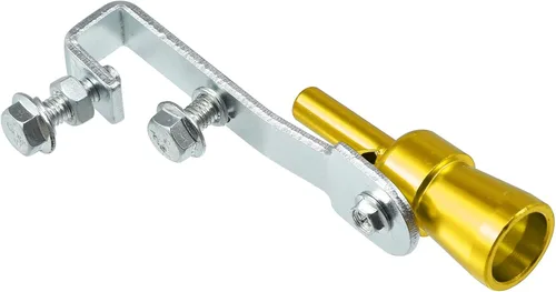 Vista 4 de X AUTOHAUX Silenciador de escape de sonido turbo universal de aleación de aluminio tamaño S, silbato para coche, tono dorado, 5 uds