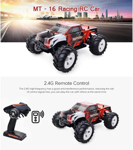 Vista 5 de Coche de control remoto RTR a escala 1/16 para adultos, máximo 40 Km/h Autos RC rápidos con motor sin escobillas, camión RC todoterreno de carreras
