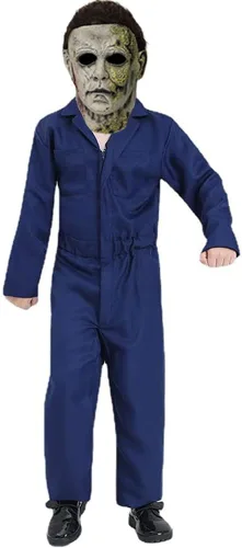 Vista 2 de Michael Myers Costume for Kids Boys Michael Myers Jumpsuit Mask with Blood Knife Halloween Michael Myers Outfits