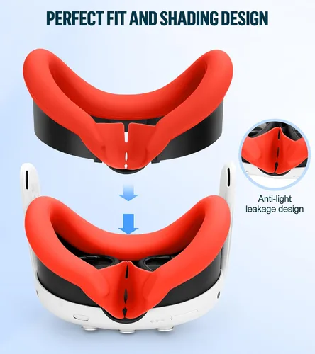 Vista 6 de Silicone Cover Set Compatible with OculusMeta Quest 3, VR Accessories Protective Cover Includes Controller Grips, Front Shell Headset Cover and Face