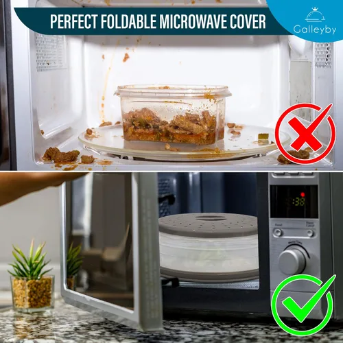 Vista 6 de Funda de silicona para salpicaduras de microondas, apta para lavavajillas, paquete de 1 funda para tapa de microondas para alimentos, diseño