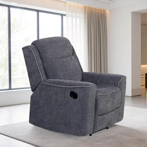 Vista 13 de Betsy Furniture Juego de sofá reclinable manual de microfibra suave, sofá con mesa desplegable, dos sillones reclinables, gris carbón 9111