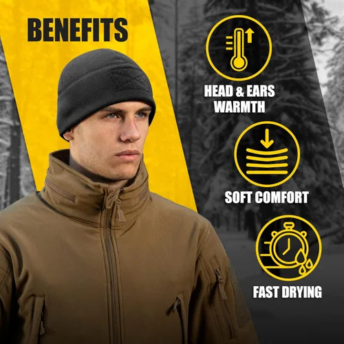Vista 4 de M-Tac Gorra táctica de lana para reloj - Gorro de invierno Elite - Panel de parches