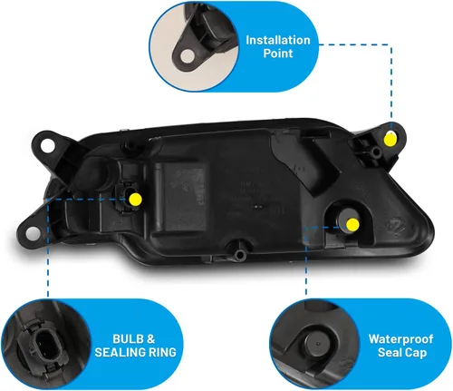 Vista 4 de Luces antiniebla LED compatibles con Mercedes-Benz 2010-2016 E350 E550 / 2010-2015 E63 AMG 2 piezas de conducción diurna montaje de lámpara