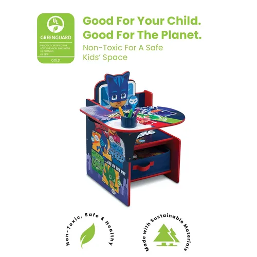 Vista 4 de Delta Children Escritorio con silla con contenedor de almacenamiento, ideal para artes y manualidades, merienda, educación en casa, tareas y más