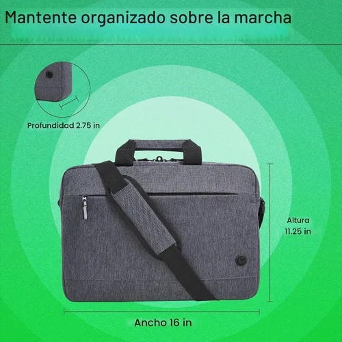 Vista 4 de HP Prelude Bolsa Topload para laptop – Se adapta a laptops de 15.6 pulgadas – Tela duradera con revestimiento resistente al agua, compartimento
