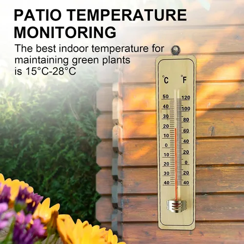 Vista 7 de Termómetro de madera para interiores, juego de 6 termómetros para exteriores, termómetros meteorológicos, termómetro de madera con doble escala, ℉