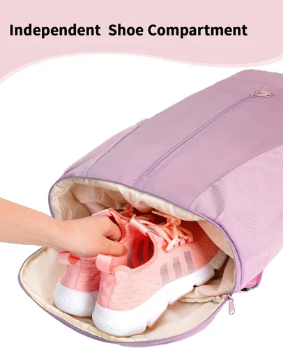 Vista 5 de sportsnew Mochila deportiva con cordón y compartimento para zapatos, bolsa de gimnasio para hombres y mujeres, bolsa de viaje resistente al agua