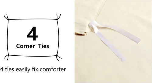 Vista 7 de Amazon Basics - Juego de funda de edredón de microfibra ligera de 2 piezas, beige, liso, tamaño individual / individual XL