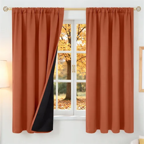 Vista 93 de BGment - Cortinas opacas para sala de estar de 63 pulgadas de largo, juego de 2 paneles, cortinas para oscurecer toda la habitación, cortinas