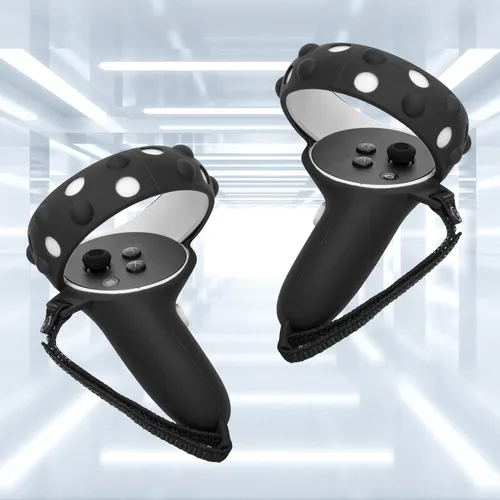 Vista 4 de Funda de silicona para Meta Oculus Quest 2, accesorios para Oculus Quest 2, cubierta facial de silicona VR con cubierta protectora de lente, protege